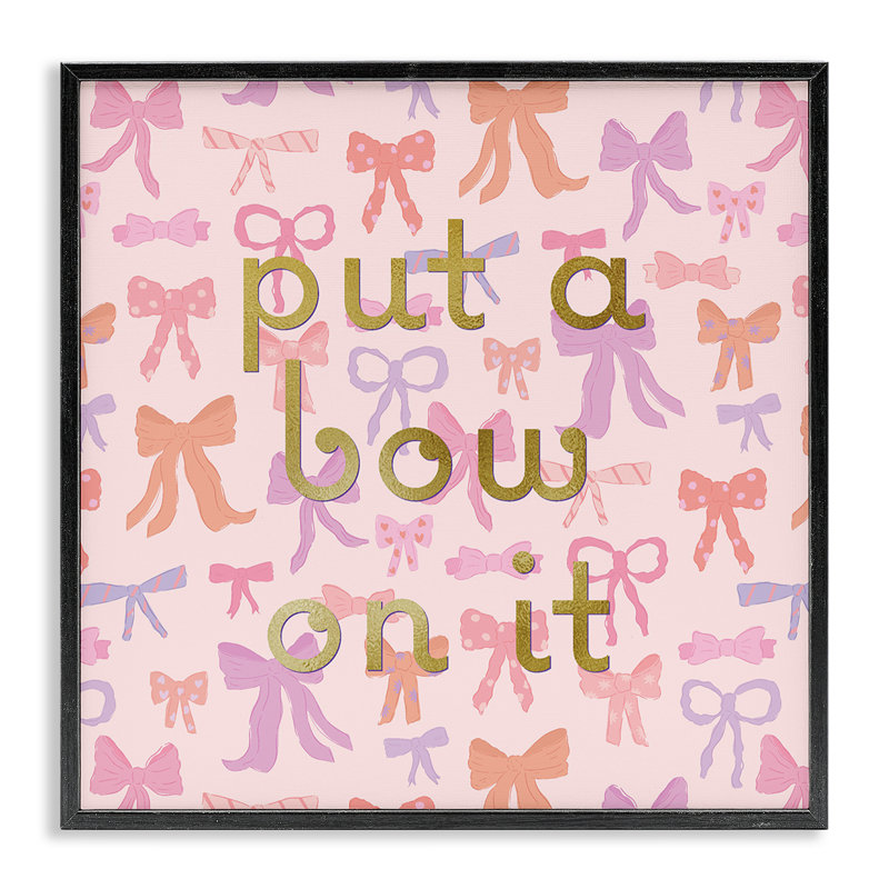 Giclée encadrée «Put A Bow On», design par Sazerelli Designs, Giclée encadrée noir minuit, H 12 po x l 12 po