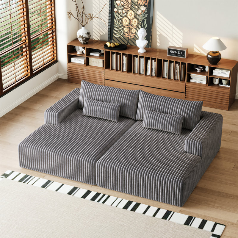 Méridienne surdimensionnée de 102 po, Gris