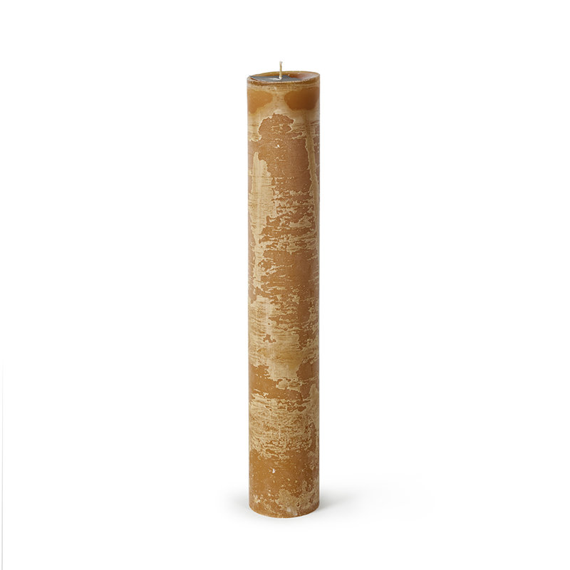 Bougie cylindrique sans parfum, Chamois, H 17,75 po x l 2,75 po x P 2,75 po