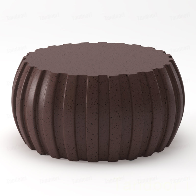 Table basse imperméable, conception durable en ciment MgO, compatible intérieur et extérieur (brun)