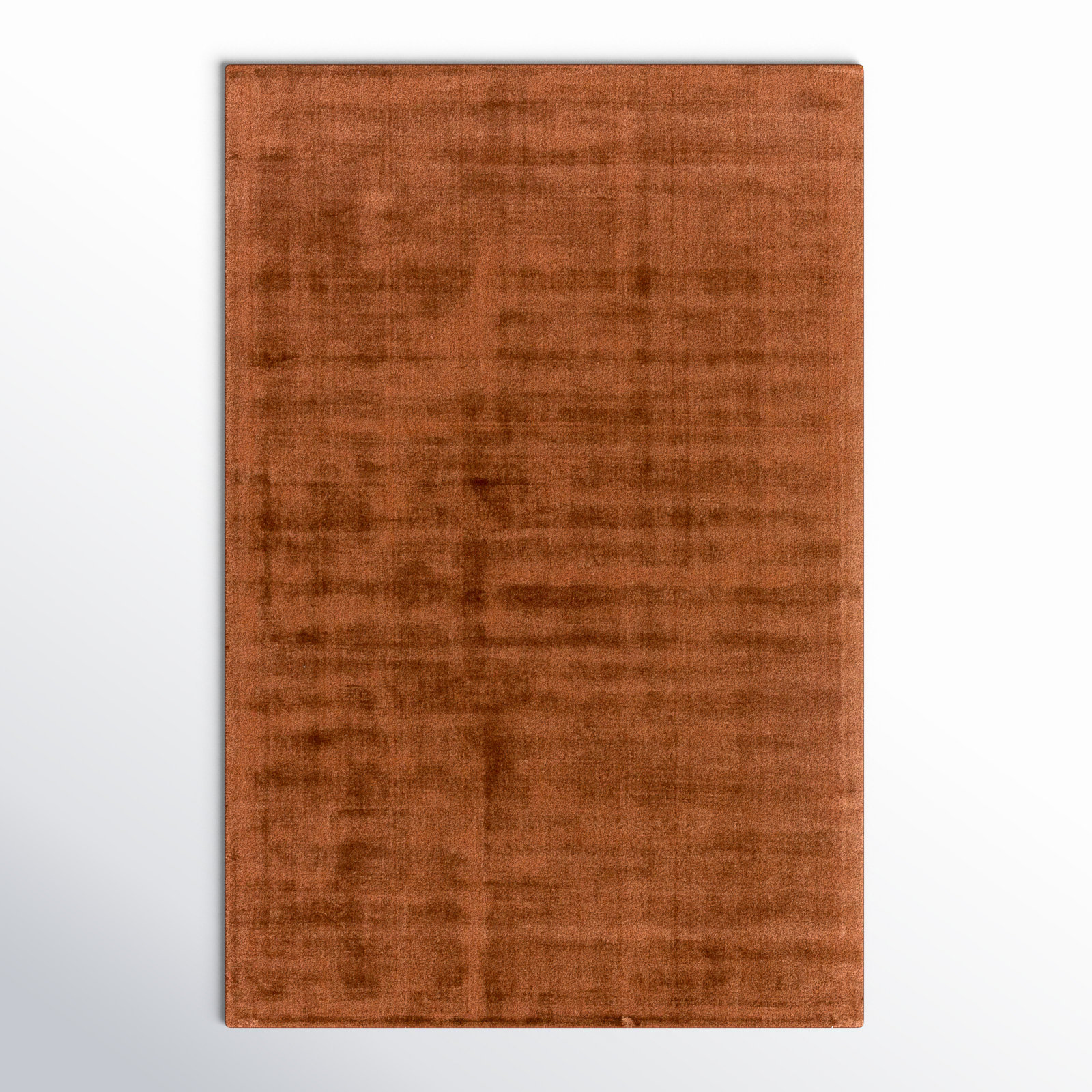 Fennel Hand Loomed Viscose Orange Rug, Rectangle 2' x 3'