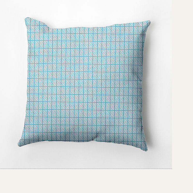 Housse et insert de coussin géométrique carré, H 20 po x l 20 po, Turquoise