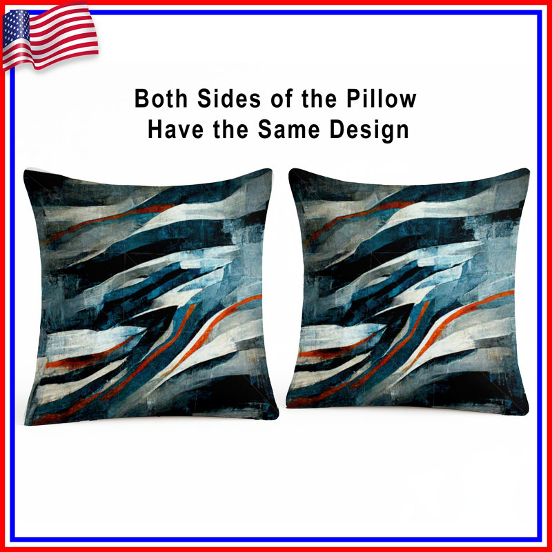 Coussin décoratif abstrait, coussins double face Art, 20 po x 20 po