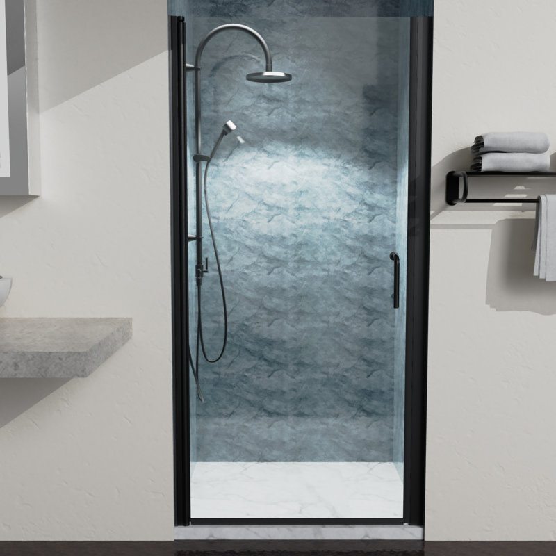 Porte de douche pivotante demi-cadre l 36 "x H 72" Abygale