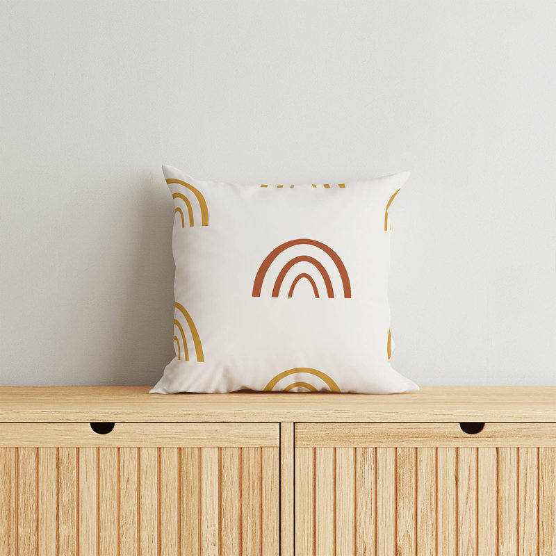 Coussin Plain Bows, Doré / orange, H 18 po x l 18 po