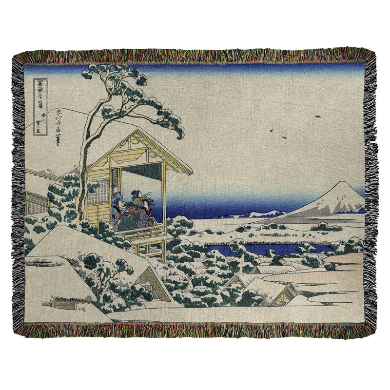 Jeté en coton Katsushika Hokusai à Koishikawa, Blanc