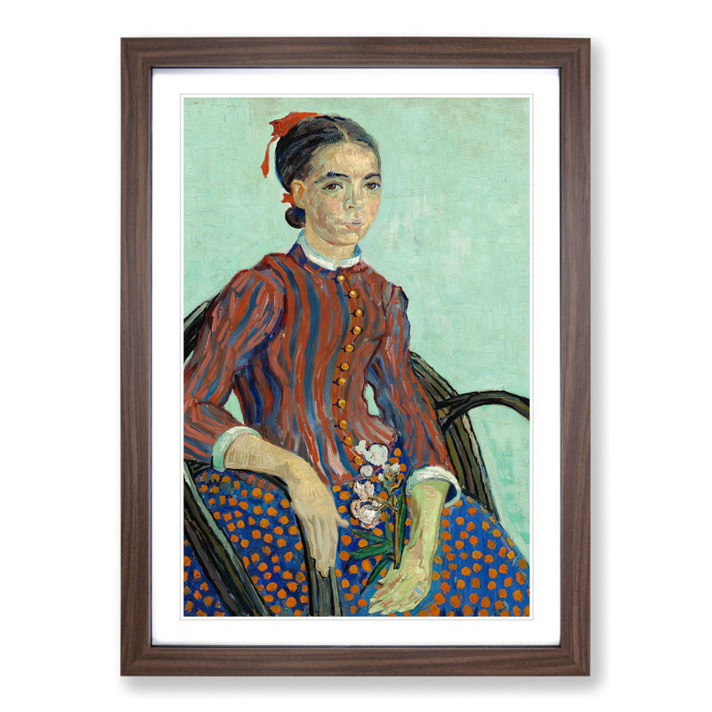 Vangogh Mousme by Vincent Van Gogh - Picture Frame Painting, Walnut Framed, 36cm H x 27cm W x 2cm D