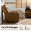 Fauteuil inclinable électrique en cuir véritable à paroi zéro avec appui-tête réglable, ports de charge USB et Type-C-131256410