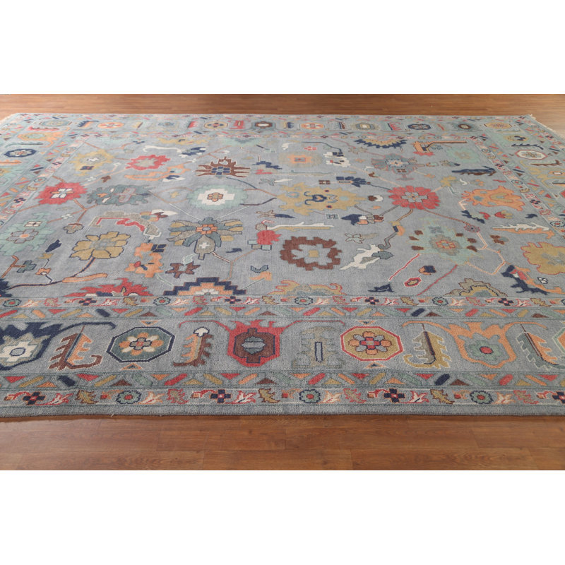 Tapis oriental gris Oushak 12 x 15