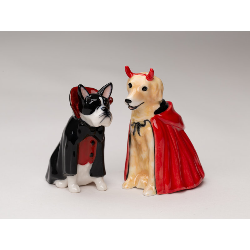Ensemble de salière et poivrière pour chien diable et dracula Cosmos Cadeaux