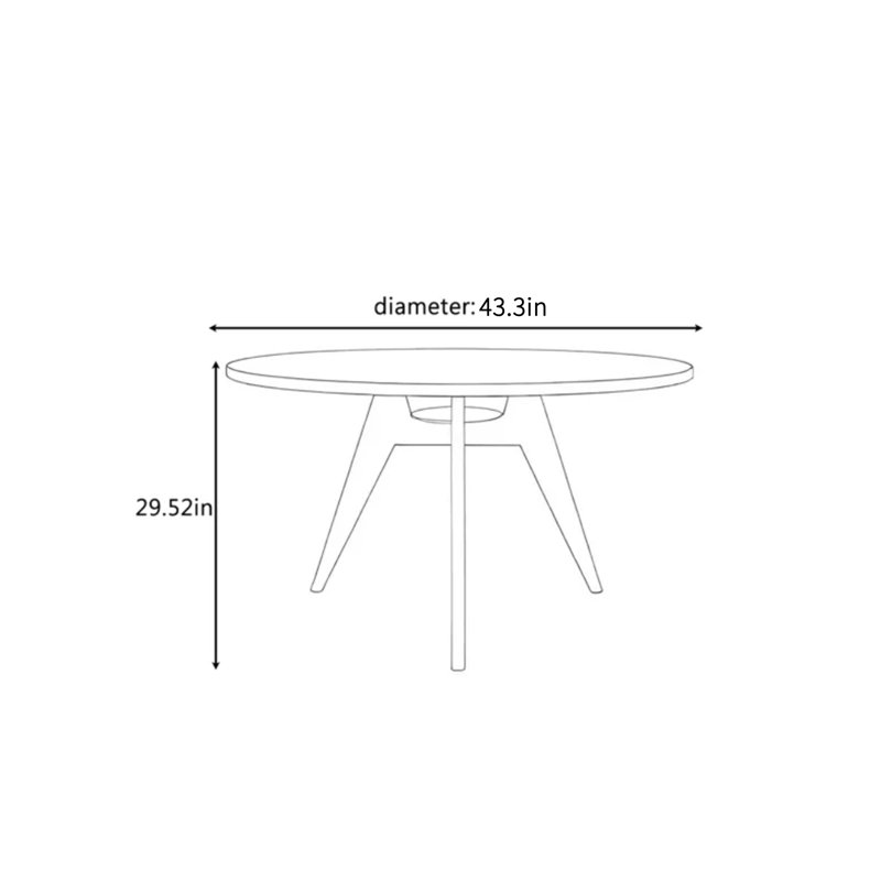 Table de salle à manger en cerisier et dalle de pierre.
