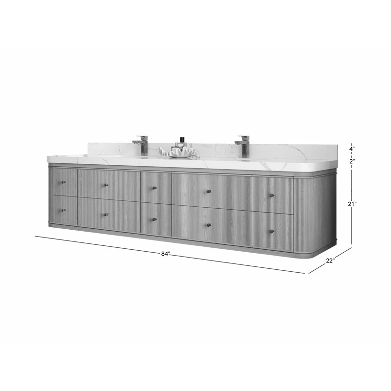 Chêne flottant Hampton X P 22 po De salle de bain D Quartz, Empira