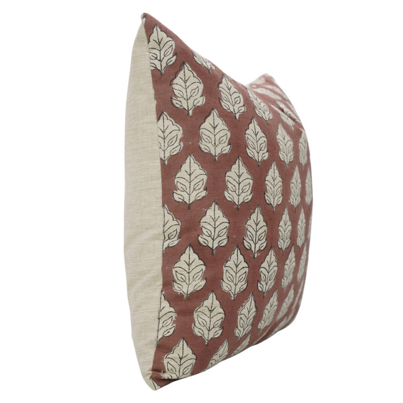Housse de coussin Fabividine Floral Home Decor, impression en bloc, Mayur, H 12 po x l 20 po