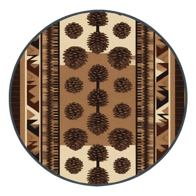 Washable Pinecone Southwestern Area Rug
