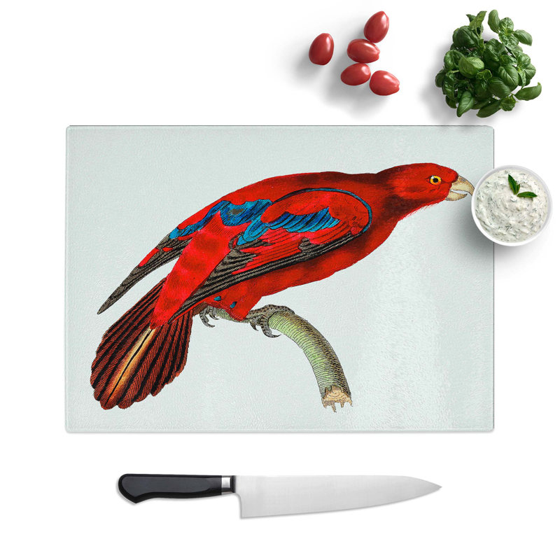 Tempered Glass Lory Chopping Board, 28.5 cm W x 20 cm L