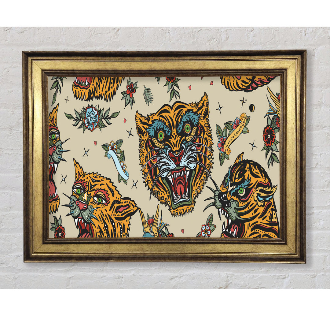 Tattoo Tiger Kunst - Druck