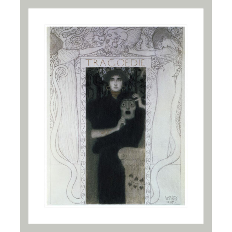 Tragédie par Gustav Klimt, impression giclée encadrée, 28.44" H x 23.5" W