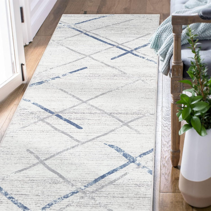 Sharenda Chenille Mashine Washable Vintage Indoor Arae Rug with Non-Slip Backing for Bedroom Living Room Kitchen Entryway