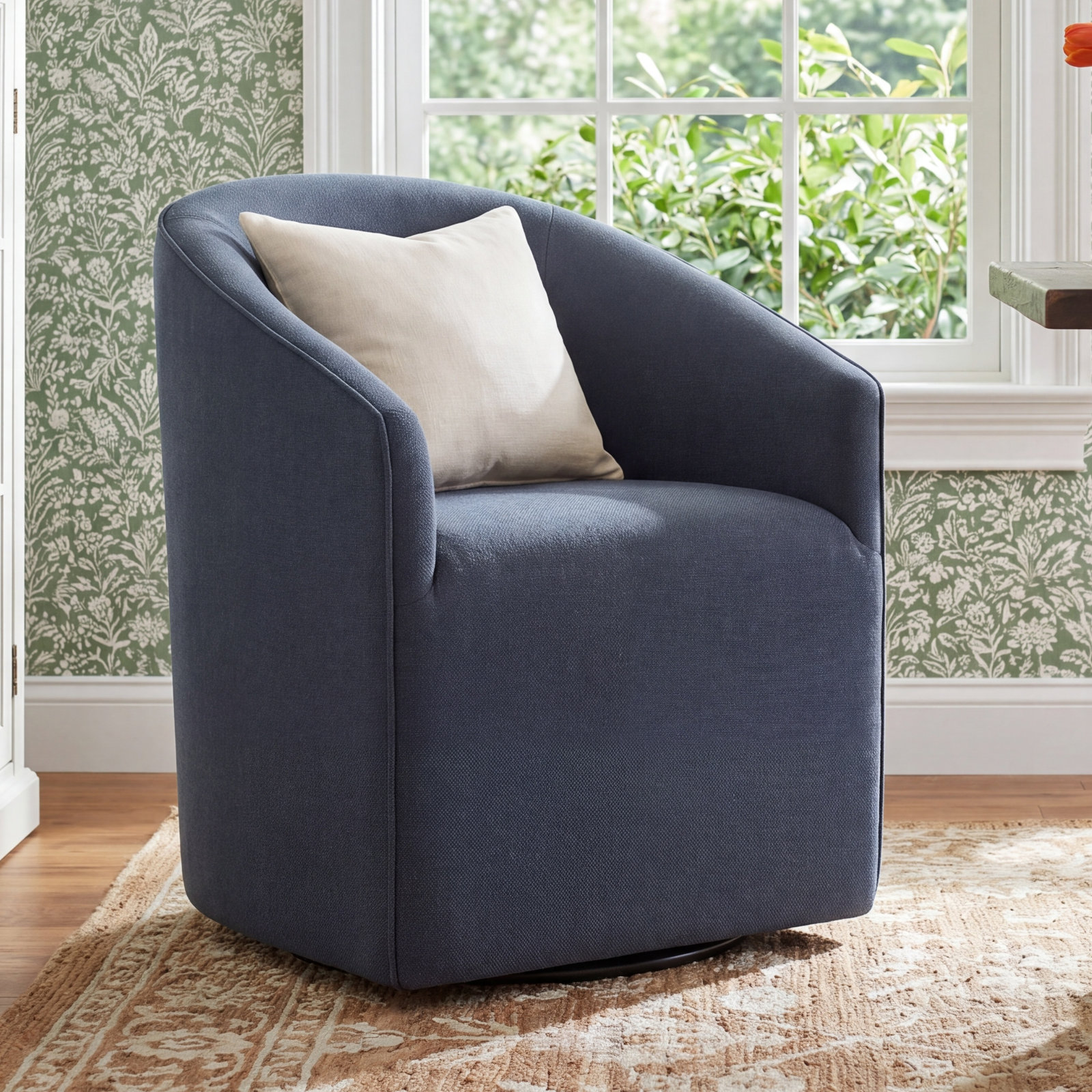 Concorde Linen Dining Chair, Effie Indigo Performance Linen
