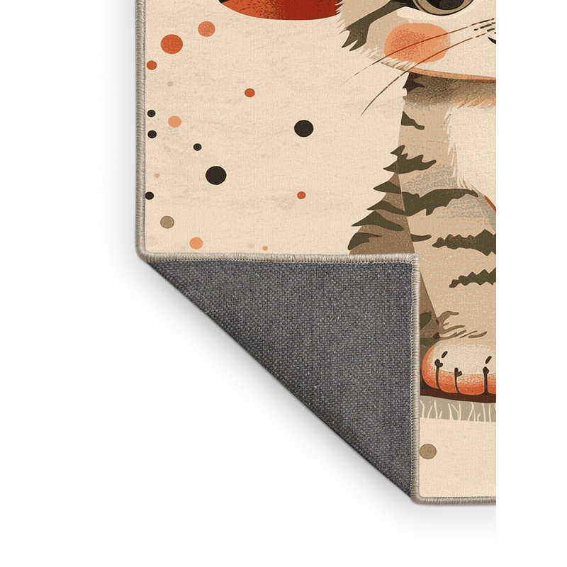 Soft Plush Eudy Halloween Modern & Contemporary Abstract Area Rug in Beige – Beige Binding, 2x3