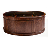 Walnut Kidney Shaped Desk With Leather Top