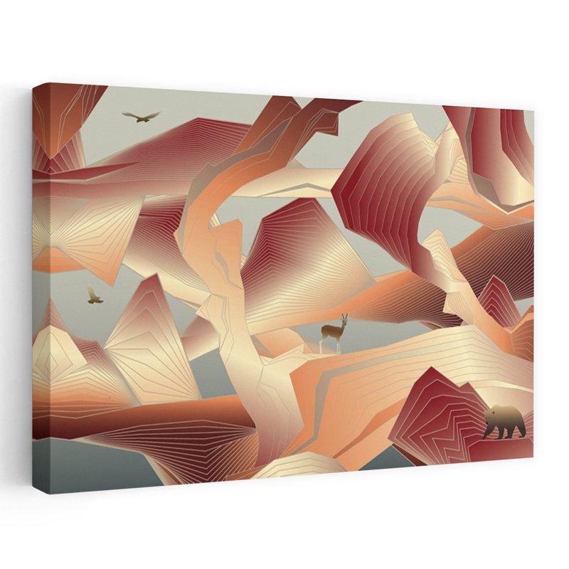 Reproduction d'art mural moderne, paysage moderne abstrait, 16" H x 24" W