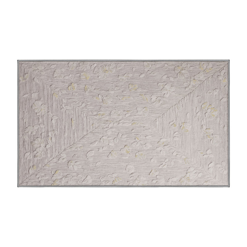 Machine Washable Gray Area Rug, Rectangle 8' x 12'
