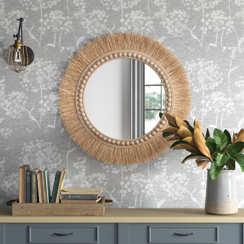 Rina Rattan Flat Wall Mirror