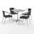 Haverhill 27.5'' Square Aluminum Indoor-Outdoor Table Set with 4 Rattan Chairs-86324062-86324064