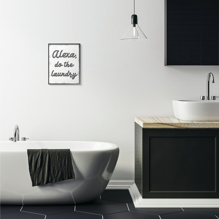 Ebern Designs Alexa Do The Laundry Funny Bathroom Grey Word Design ...