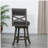30" Bar High X-back Swivel Chair, Weathered Gray Trim Gray, Charcoal Gray Fabric Seat
