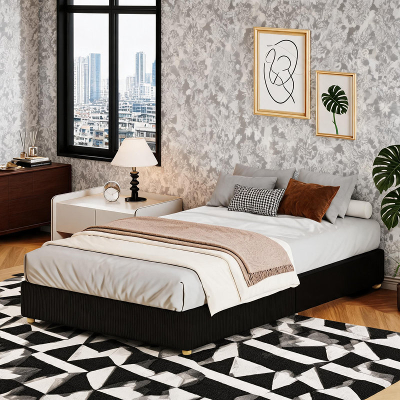 Cloud Bed Frame, No Box Spring Needed, Twin, Black