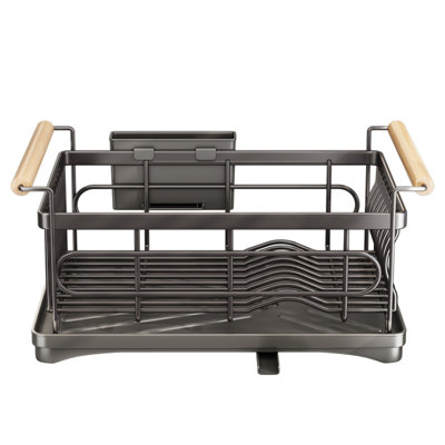 Égouttoir à vaisselle multifonctionnel en acier inoxydable 304 avec égouttoir - Rangement de cuisine pour vaisselle, bols et ustensiles