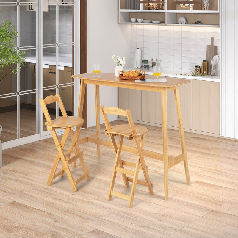 Juro Solid Wood Counter Stool, 4