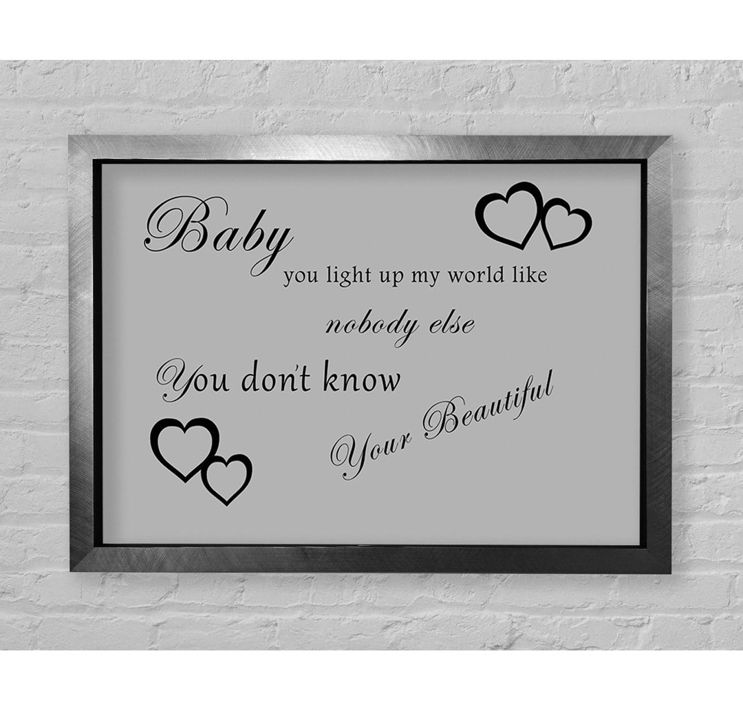 Baby You Light Up My World 1D - Einzelne Bilderrahmen Kunstdrucke