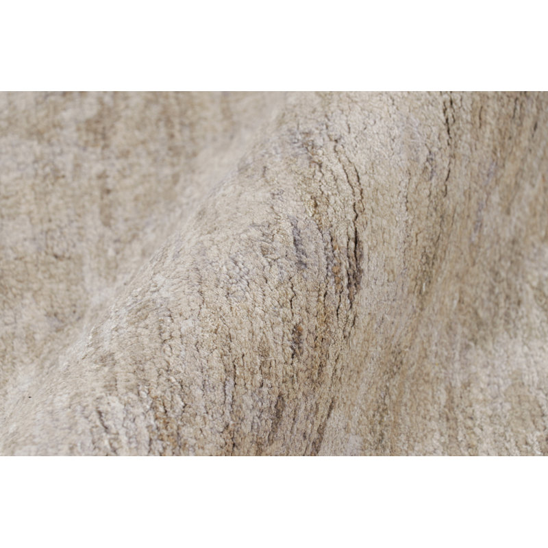 Hand Knotted Striped Area Rug, Rectangle 6' x 8'