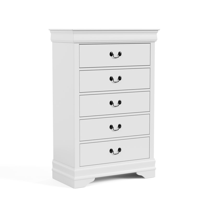 Commode 5 tiroirs Aberdeen, Blanc
