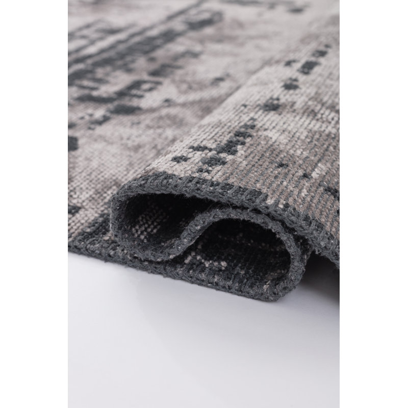 Rapture Gray/Black Abstract Luxury Area Rug, Rectangle 7'10" x 9'10"