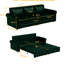 Canapé-lit Chesterfield 3 en 1 en similicuir convertible avec garniture cloutée et accoudoirs roulés, multifonctionnel pour le salon et la chambre à coucher-1315369821