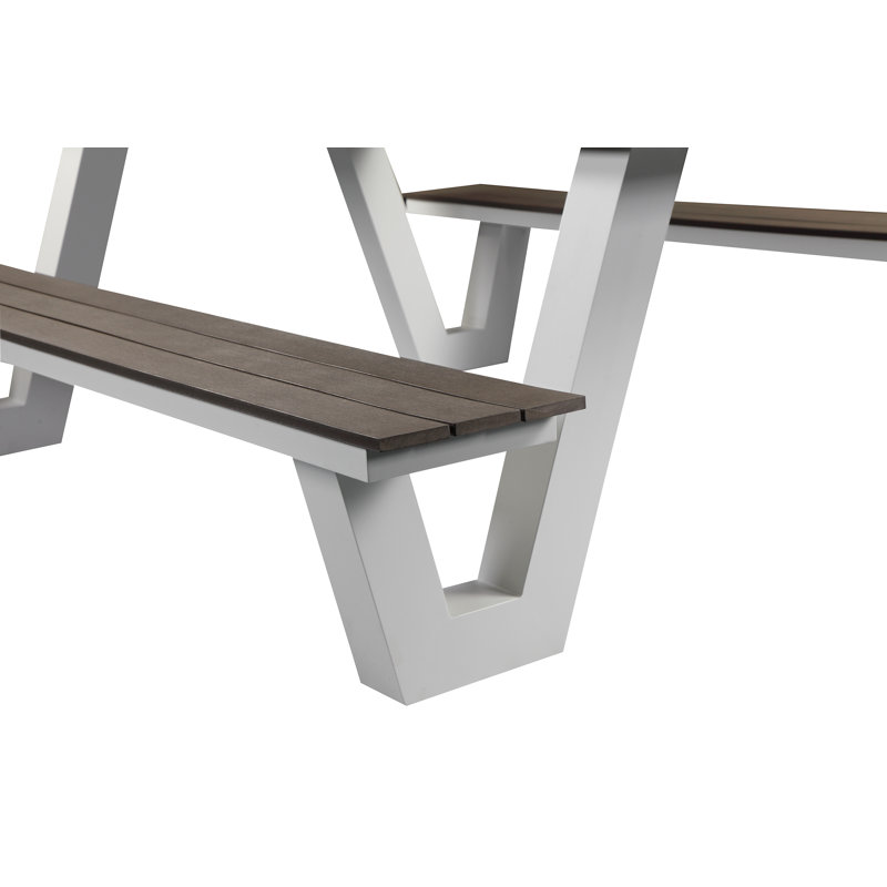 Lukas Outdoor Picnic Table, Gray