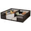 Lit de sol deux-en-un pour enfants jumeaux avec barrières de sécurité semi-fermées, en bois de pin, profil bas, avec zone de couchage séparée, taille simple, espresso-1202179566
