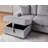 Ealing Gray Corduroy Small Sectional Sofa With Sleeper, Storage & Dropdown Table