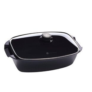 Swiss Diamond XD Nonstick Oval Fish Pan with Glass Lid