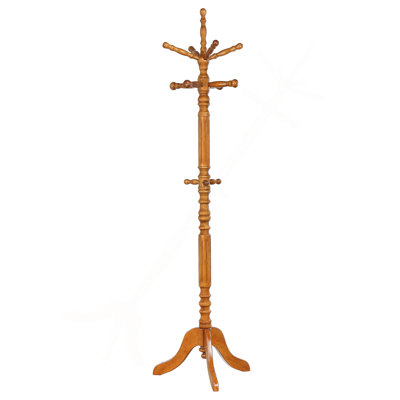 Cosman Golden Brown 11-Hook Freestanding Coat Rack With Hanger