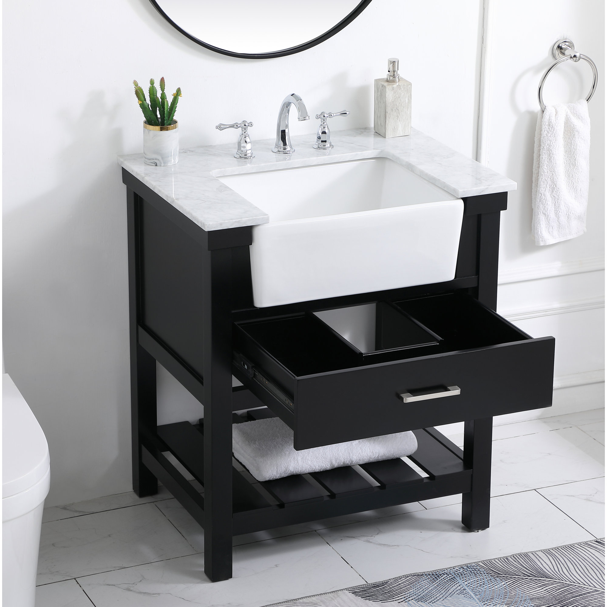 Pelaghia 30'' Single Bathroom Vanity, Black