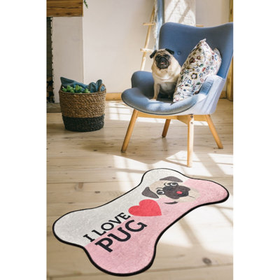 Tapis gris / rose touffeté à la machine 2 pi x 3 pi 3 po Kerlin