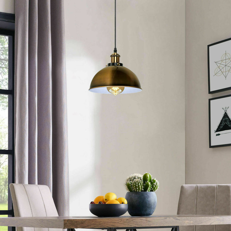 Ingraham 1 - Light Dome Pendant, Yellow Brass