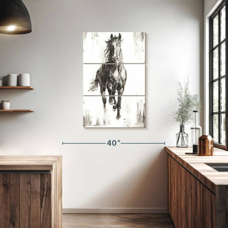 Brampt Rustic Black Stallion I, 38" H x 24" W