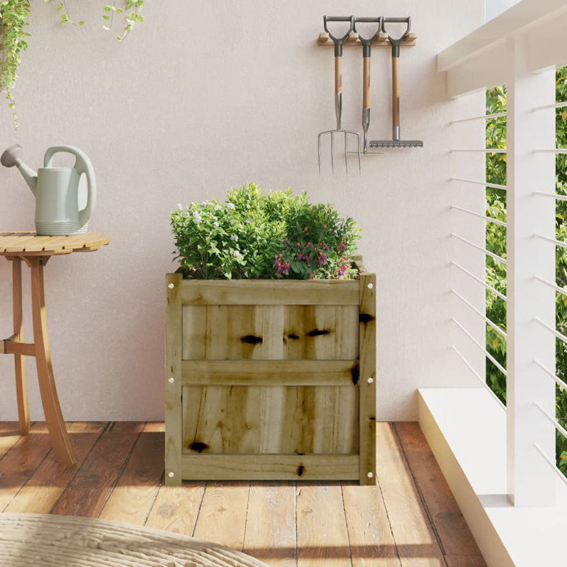Wooden Kogut Flower Box, 1, Brown, 27.6" H X 35.4" W X 19.7" D