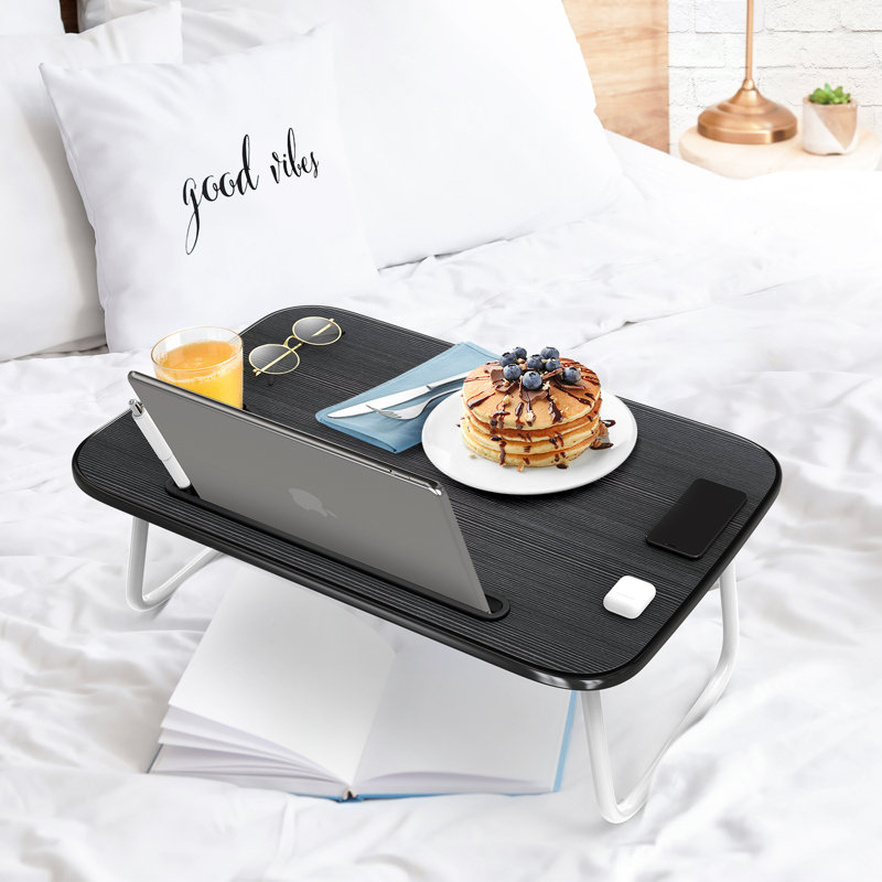Nestl Reading Pillow with Portable Lap Desk, Gray, 14.00" H